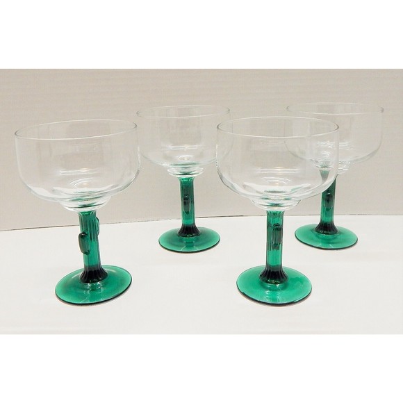 Libbey Lifestyles Cactus Stemmed Margarita Glasses Set of 4 - Picture 2 of 12
